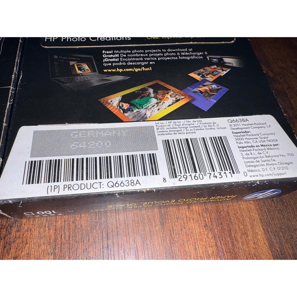HP Advanced Photo Paper 4x6 Glossy 300 Sheets Total 3 Packs Q6638A Inkjet Paper - Picture 4 of 8